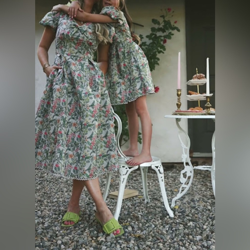 NEW Ivy City Co  Avalon  Floral Brocade Midii Puff Sleeve Bow  Dress Sz 16 - Picture 17 of 17